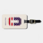 Moderne Amerikaanse vlag Monogram O Bagagelabel (Voorkant horizontaal)