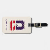 Moderne Amerikaanse vlag Monogram Q Bagagelabel (Voorkant horizontaal)