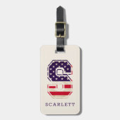 Moderne Amerikaanse vlag monogram S Bagagelabel (Voorkant verticaal)