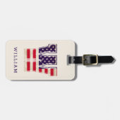 Moderne Amerikaanse vlag monogram W Bagagelabel (Voorkant horizontaal)
