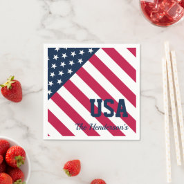 Moderne Amerikaanse vlag Naam vlag Servet