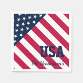 Moderne Amerikaanse vlag Naam vlag Servet (Voorkant)