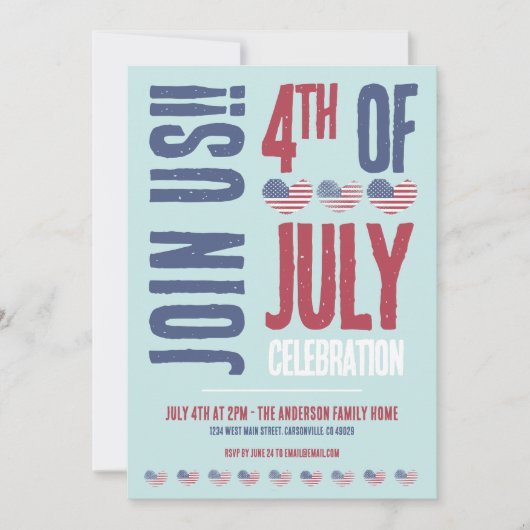 Moderne Amerikaanse vlag Patriottisch 4 juli Kaart (Voorkant)