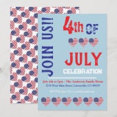 Moderne Amerikaanse vlag Patriottische 4 juli Kaart (Voorkant / Achterkant)