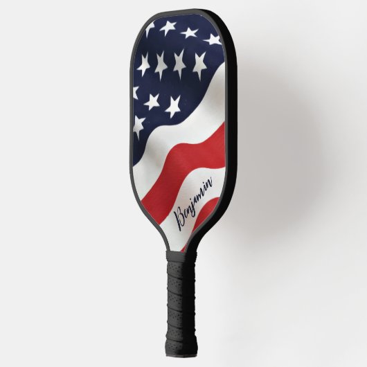 Moderne Amerikaanse vlag Persoonlijke naam Patriot Pickleball Paddle (Links)