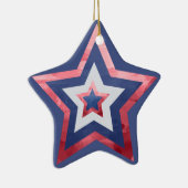 Moderne Amerikaanse vlag: rood wit blauw Keramisch Ornament (Rechts)