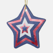 Moderne Amerikaanse vlag: rood wit blauw Keramisch Ornament (Links)