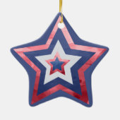 Moderne Amerikaanse vlag: rood wit blauw Keramisch Ornament (Achterkant)