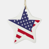 Moderne Amerikaanse vlag: rood wit blauw Keramisch Ornament (Rechts)