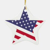 Moderne Amerikaanse vlag: rood wit blauw Keramisch Ornament (Achterkant)