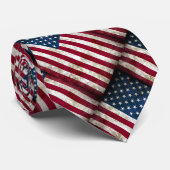 Moderne Amerikaanse vlag Satijn Grunge Foulard Stropdas (Opgerold)