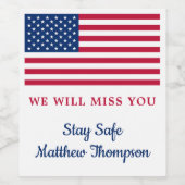 Moderne Amerikaanse Vlag Soldaat onderweg weg Wijn Etiket (Enkel label)