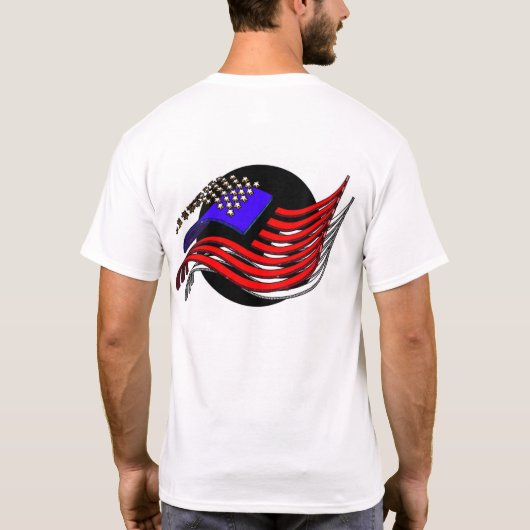 Moderne Amerikaanse vlag T-shirt (Achterkant)