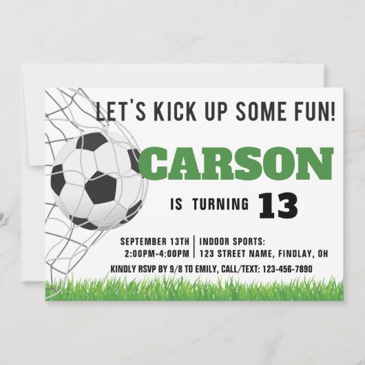 Moderne Amerikaanse Voetbal Birthday Party Kaart (Voorkant)