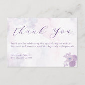 Moderne Amethist Aquarel Script Bruidsdouche Bedankkaart (Voorkant)