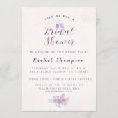 Moderne Amethyst Bloemige Bruiloftsbruiloft Aangep Kaart (Voorkant)