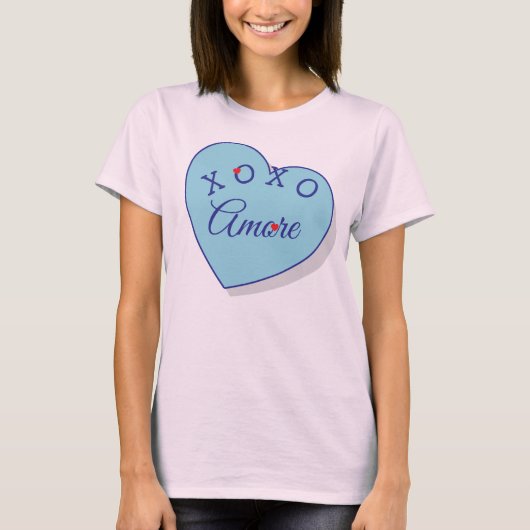 Moderne Amore XOXO Valentijnsdag Mode T-shirt (Voorkant)