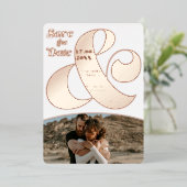 Moderne ampersand 2 foto's redden de datum waarop  folie uitnodiging (Staand Voorkant)