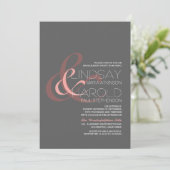 moderne ampersand engagement party kaart (Staand voorkant)