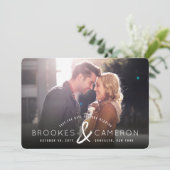 Moderne Ampersand-foto met penseel opslaan Datum Save The Date (Staand voorkant)