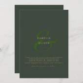 Moderne Ampersand Huwelijksuitnodiging QR Code RSV Kaart (Voorkant / Achterkant)