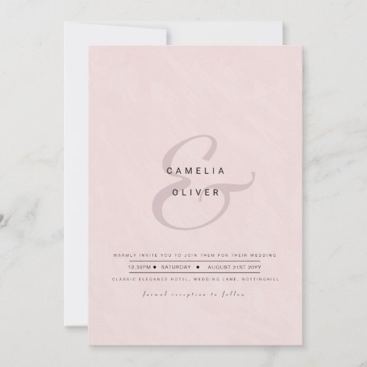 Moderne Ampersand Huwelijksuitnodiging QR Code RSV Kaart (Voorkant)