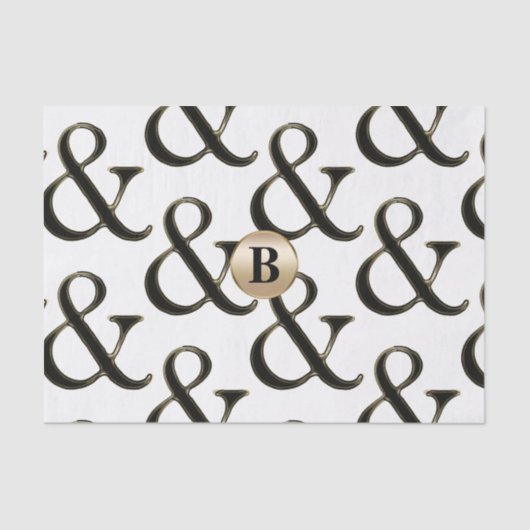 Moderne Ampersand Moderne Monogram Gepersonaliseer Tissuepapier (Voorkant)
