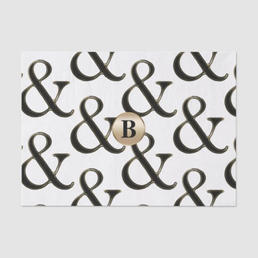 Moderne Ampersand Moderne Monogram Persoonlijk Tissuepapier (Voorkant)