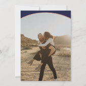 Moderne ampersand roos goud 2 foto's redden de dat save the date (Achterkant)