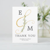 Moderne Ampersand Simple Eucalyptus Weddenschap Bedankkaart (Staand voorkant)