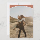 Moderne ampersand terracotta 2 foto's sparen de da save the date (Achterkant)