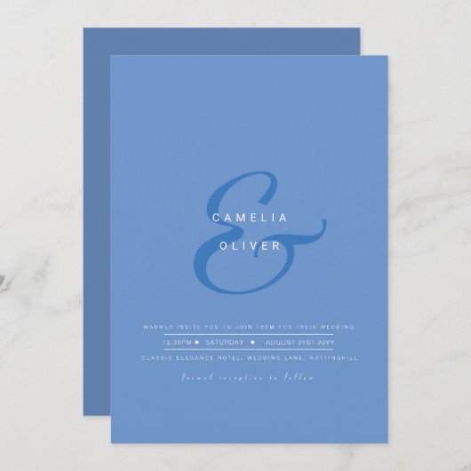 Moderne Ampersand Trouw Uitnodiging QR Code RSVP (Voorkant / Achterkant)