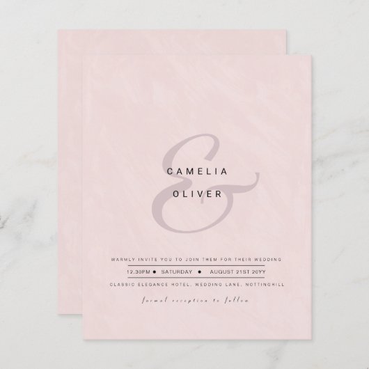 Moderne Ampersand Trouw Uitnodiging QR Code RSVP (Voorkant / Achterkant)