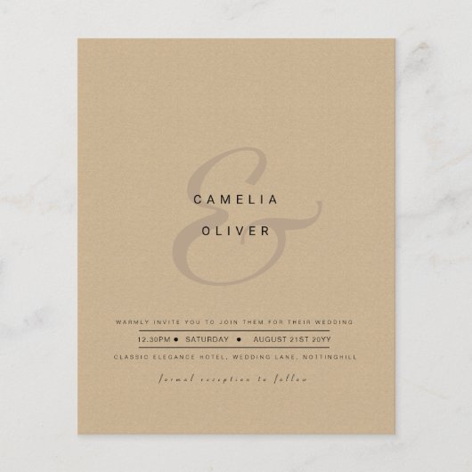 Moderne Ampersand Trouw Uitnodiging QR Code RSVP (Voorkant)