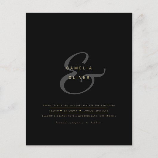 Moderne Ampersand Trouwuitnodiging QR Code RSVP Flyer (Voorkant)