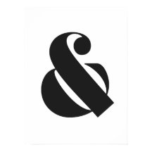 Moderne Ampersand Zwart-wit Typografie Print