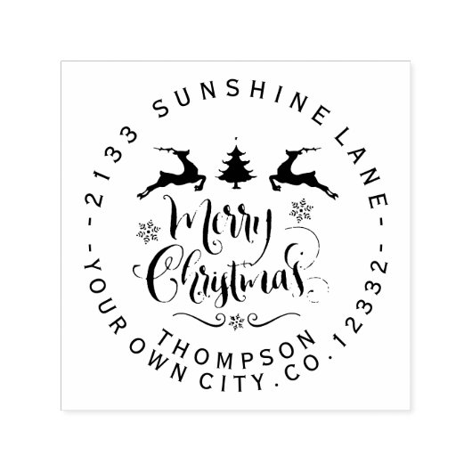 Moderne anamentaire kerst met feestdromen zelfinktende stempel (Design)