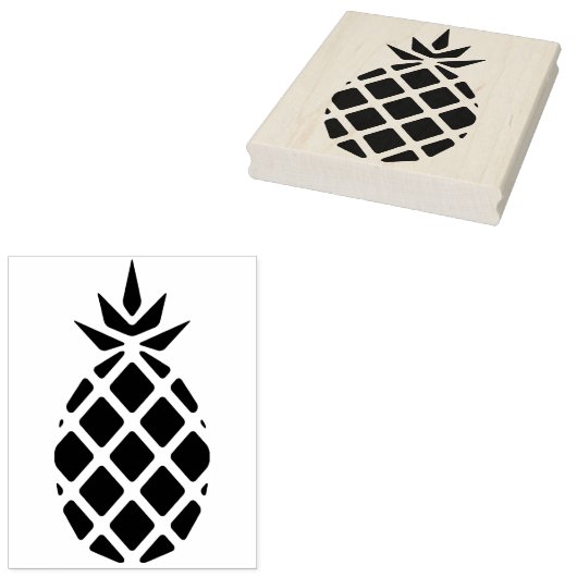 Moderne anananas Silhouette Rubber Art Stempel (Gestempeld)