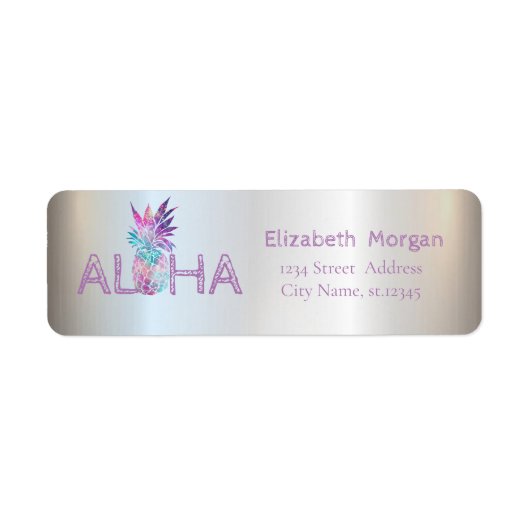 Moderne ananas, Aloha ‚Silver Etiket (Voorkant)