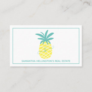 Moderne ananas, bewerkbaar onroerend goed, monogra visitekaartje