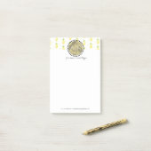 Moderne Ananas Gesimuleerde Folie Monogram Post-it® Notes (Op bureau)