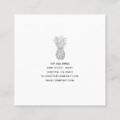 Moderne ananas illustratie Catering Chef Vierkante Visitekaartje (Achterkant)