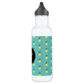 Moderne ananas Illustratie Circular Monogram Waterfles (Rechts)