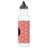 Moderne ananas Illustratie Circular Monogram Waterfles (Rechts)