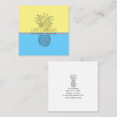 Moderne ananas illustratie interieur ontwerper vierkante visitekaartje (Voorkant / Achterkant)