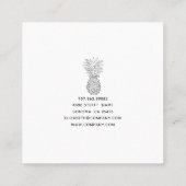 Moderne ananas illustratie interieur ontwerper vierkante visitekaartje (Achterkant)