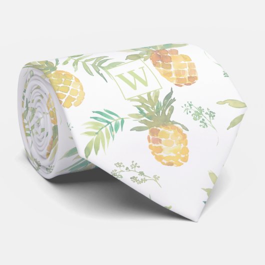 Moderne ananas monogram halsdoek stropdas (Opgerold)