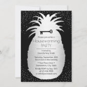 Moderne ananas Silver Confetti Stippen Kaart (Voorkant)