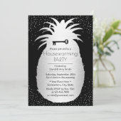 Moderne ananas Silver Confetti Stippen Kaart (Staand voorkant)