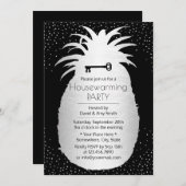 Moderne ananas Silver Confetti Stippen Kaart (Voorkant / Achterkant)